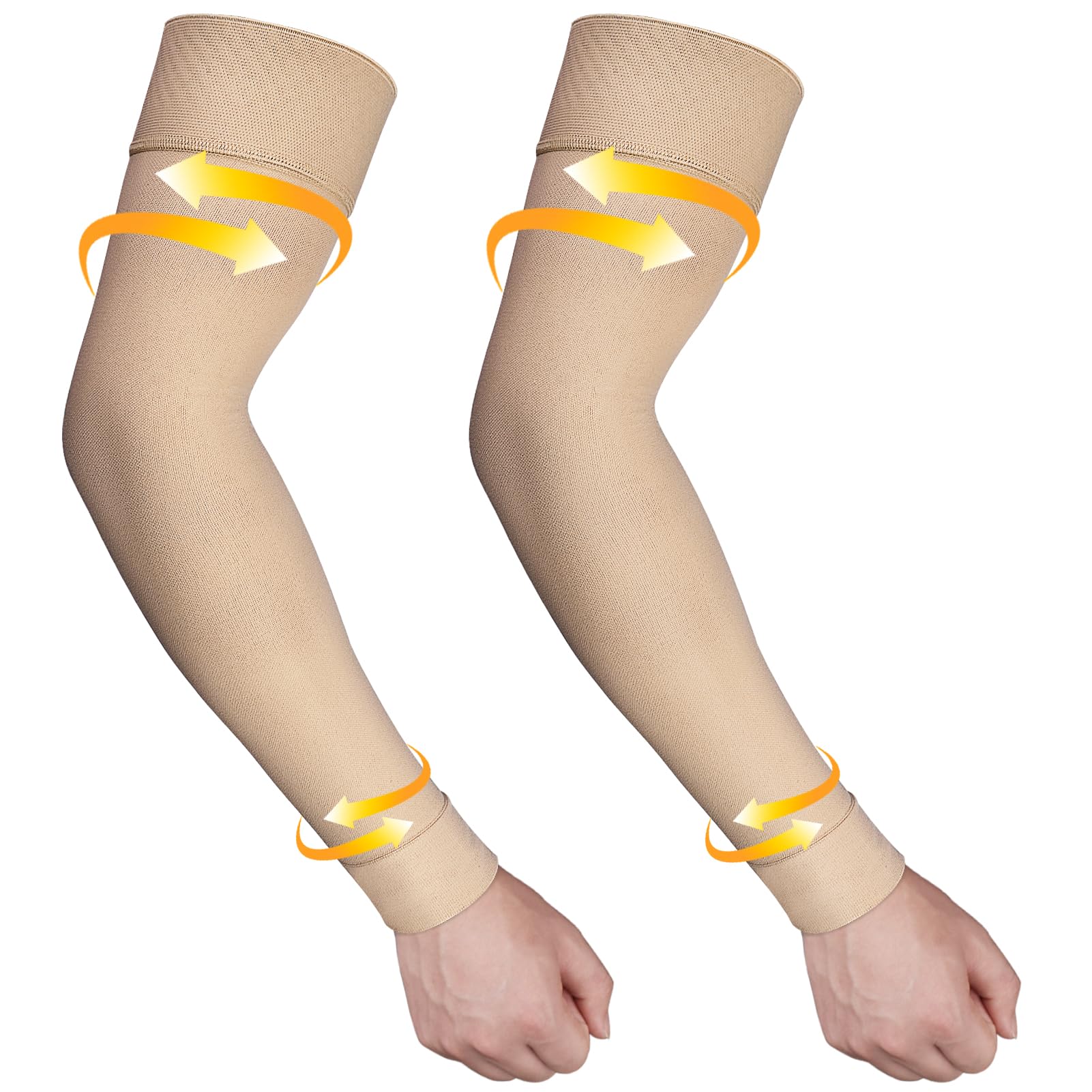 Ailaka Medical Compression Arm Sleeves for Men Women - 20-30 mmHg Lymphedema Compression Sleeves Support for Arms Pain, Swelling, Edema, Post Surgery Recovery, Tendonitis-image-48