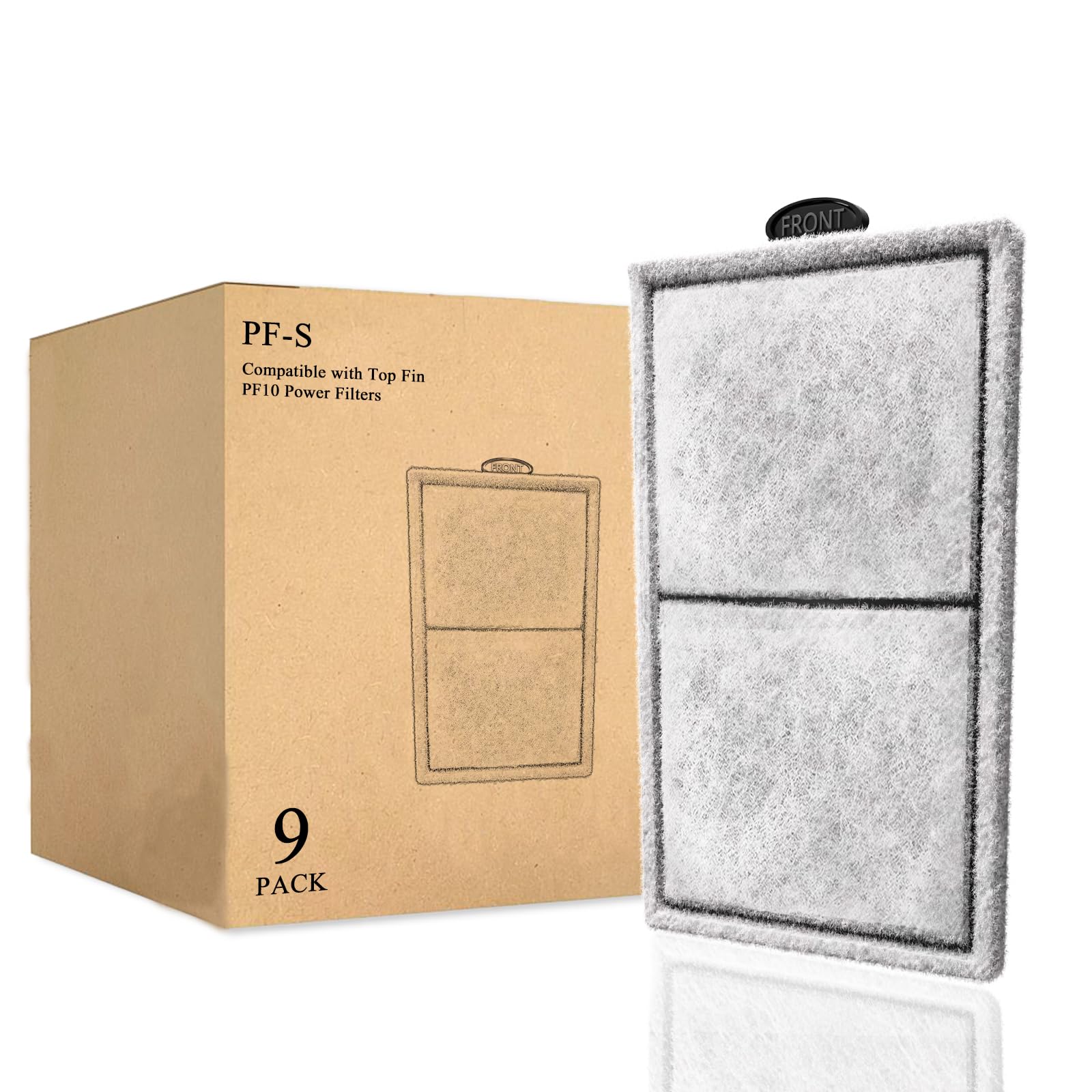 Paquete de 9 cartuchos de filtro PF-S para filtro de alimentación de aleta superior, cartucho de filtro de repuesto para filtros de alimentación Silenstream PF10, recambio PF-S con zeolita
