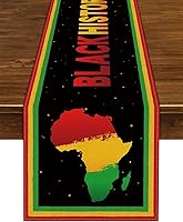 Vista 6 de Nepnuser Black History Month Table Runner African American National Holiday Party Decoration Home Kitchen Dining Room Decor (13" x 72")