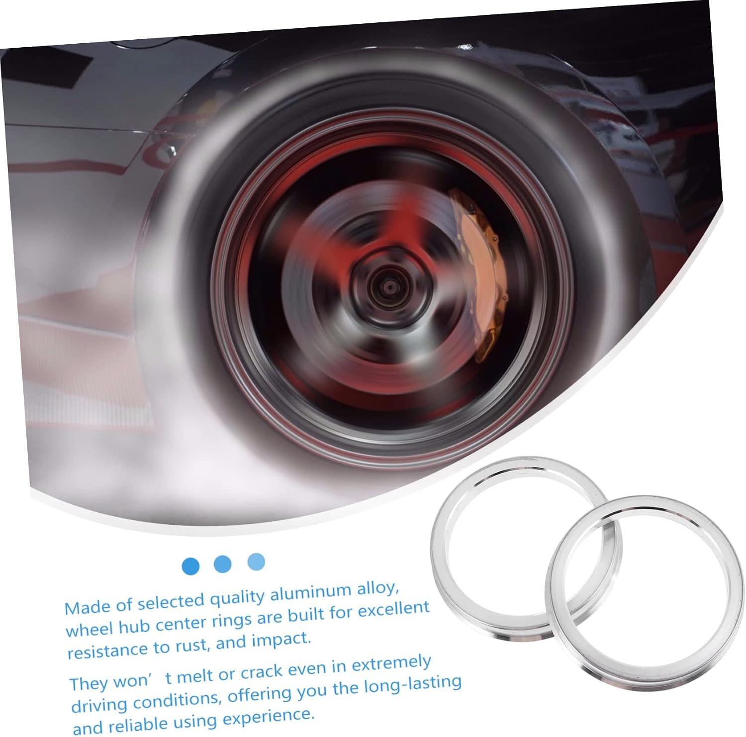 Wheel Hub Centric Ring Set 56.1-67.1mm Aluminum Alloy Car Hub Hole Cover for Modified Rims