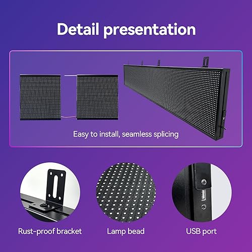 Miniatura 6 de Letrero LED programable de desplazamiento digital, tableros de exhibición deportivos para restaurantes, señalización, mensaje, carpa personalizada,