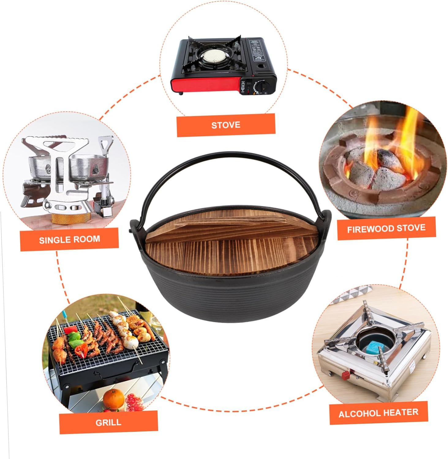 Non-stick Iron Stew Pot Soup Pot for Hot Soup Stew Cooking Braised Chicken