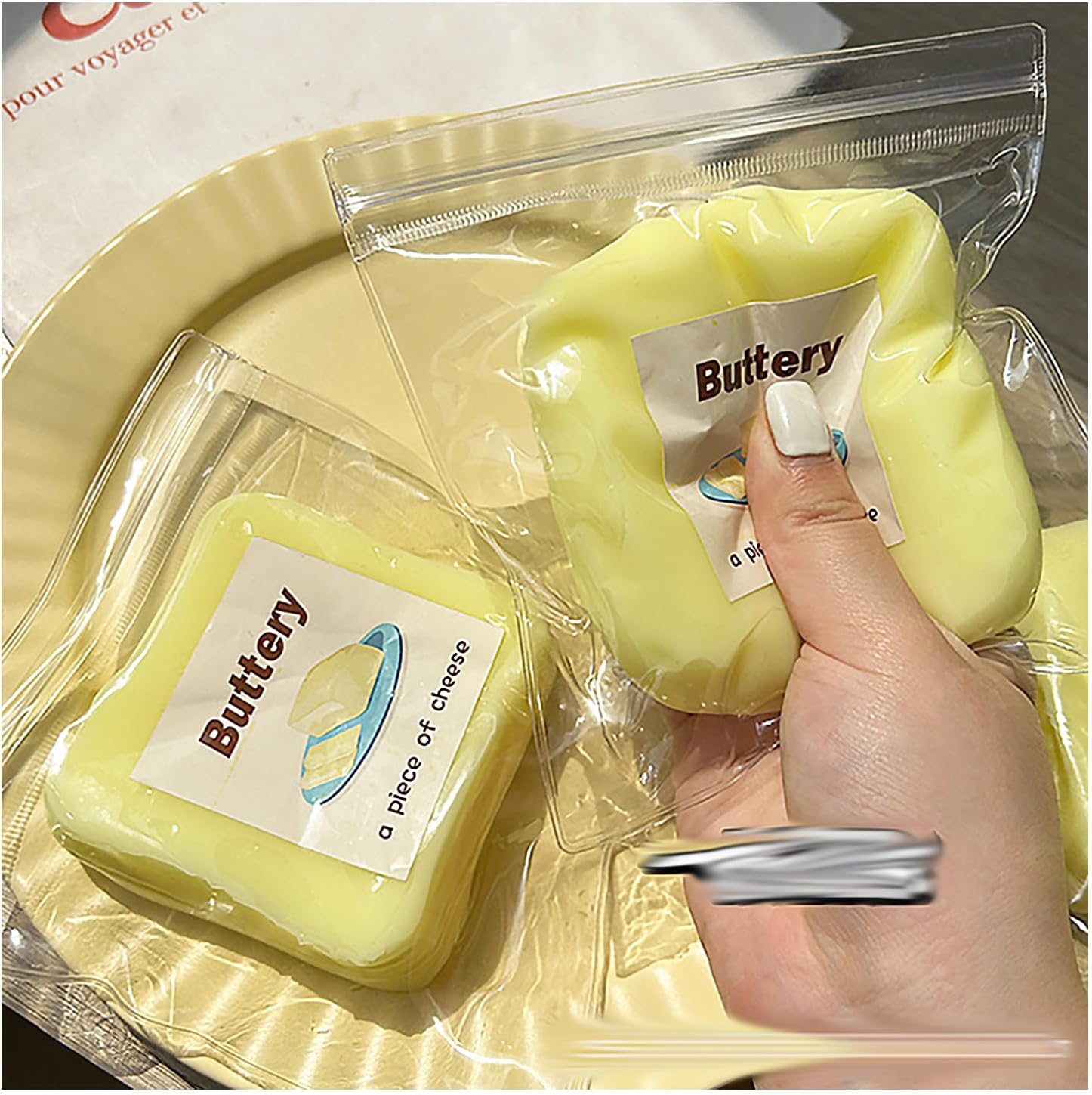 Taba Squishy ,Stress Ball, Kawaii Squishies Silica Toys, Stress Relieving Fur Ball OPP Packaging Gifts| Squishy Fidget Toys for Anxiety & Relaxation | Perfect Desk Accessory for Adults (Butter)