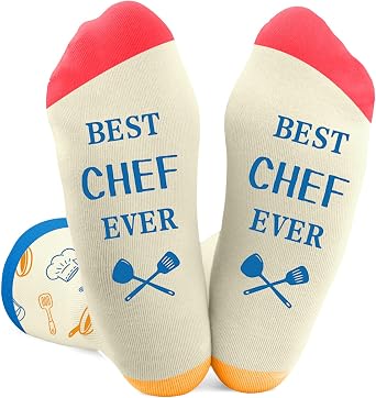 Funny Chef Gifts for Men Women, Culinary Gifts for Chefs Socks, Home Chef Gift Ideas for Birthday Christmas Retirement, Best Unique Gift Ideas for Cooks Professional Chefs Stocking Stuffers