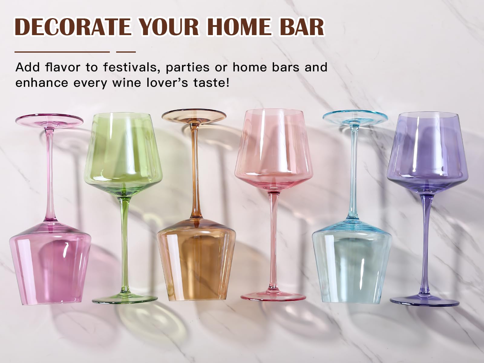 Physkoa Colored Wine Glasses Set (6) -6