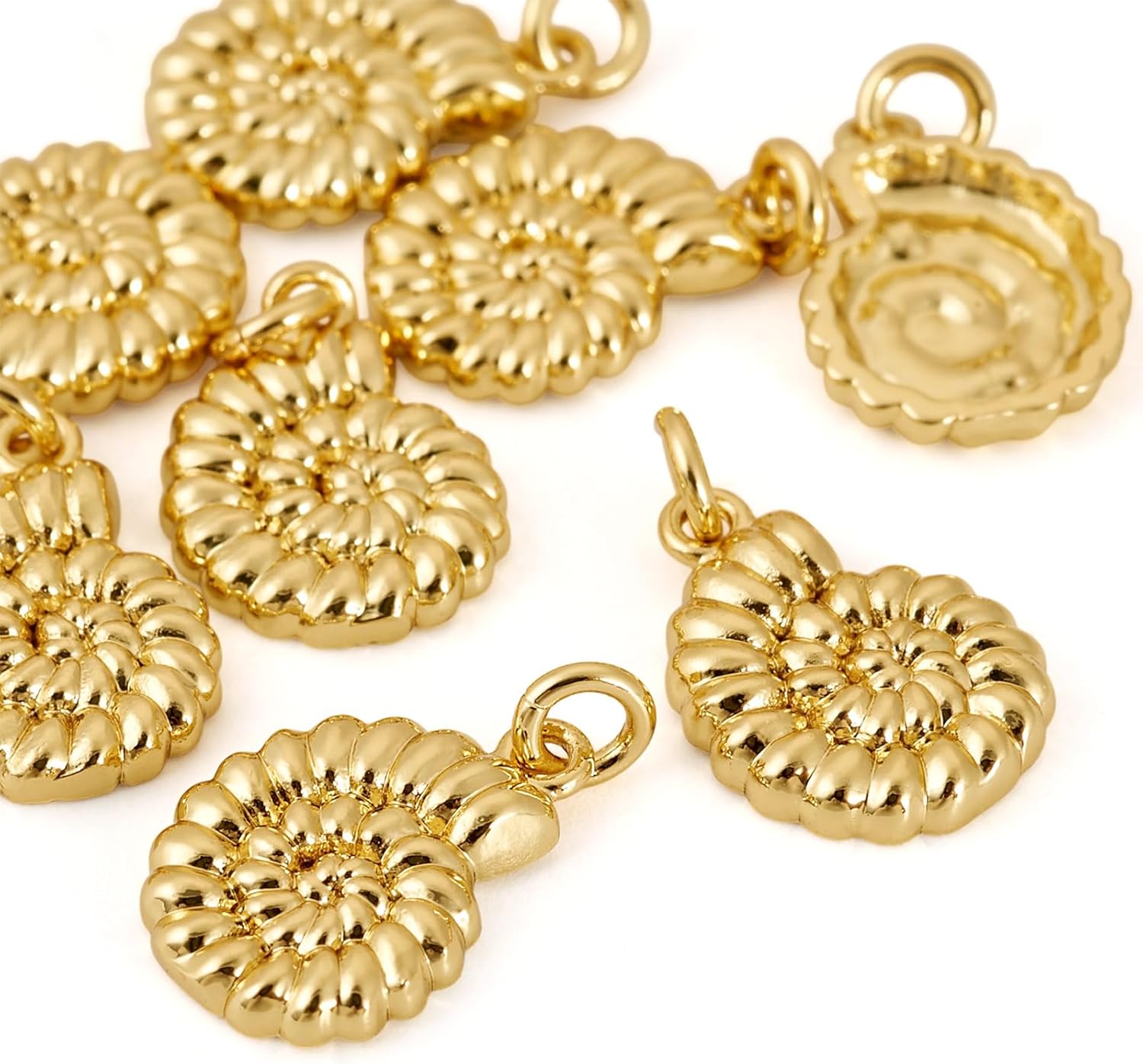 Pandahall 8Pcs Brass 18K Gold Plated Conch Charms Metal Ocean Sea Marine Life Pendant Cute Small Sea Snail Dangle Charms with Loop for DIY Jewelry Making Bracelet Necklace - Image 6