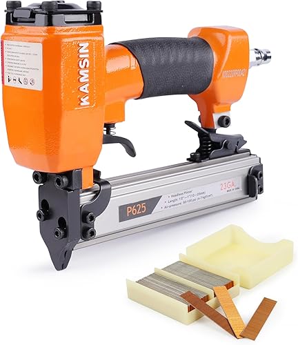 P625 - Kit de clavador neumático sin cabeza de calibre 23 con clavos de pasador de 10,000 × 0.472in, longitud de pierna de 0.472-0.984in para