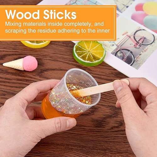 Miniatura 5 de Coopay 50 vasos graduados de medición de plástico que contienen 3.4 fl oz3.4 onzas, 1.7 fl oz1.7 oz y 1.0 fl oz1 oz, con escala transparente epoxi