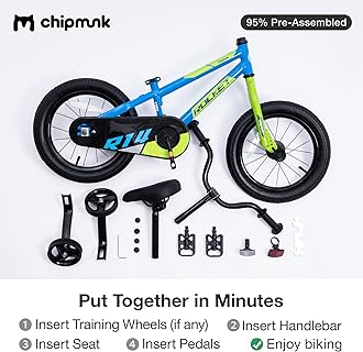 Chipmunk Kids Bike Toddlers 12 14 16 18 Inch Wheel Bicycle Beginners Boys Girls Ages 3-11 Years, Multiple Color Options