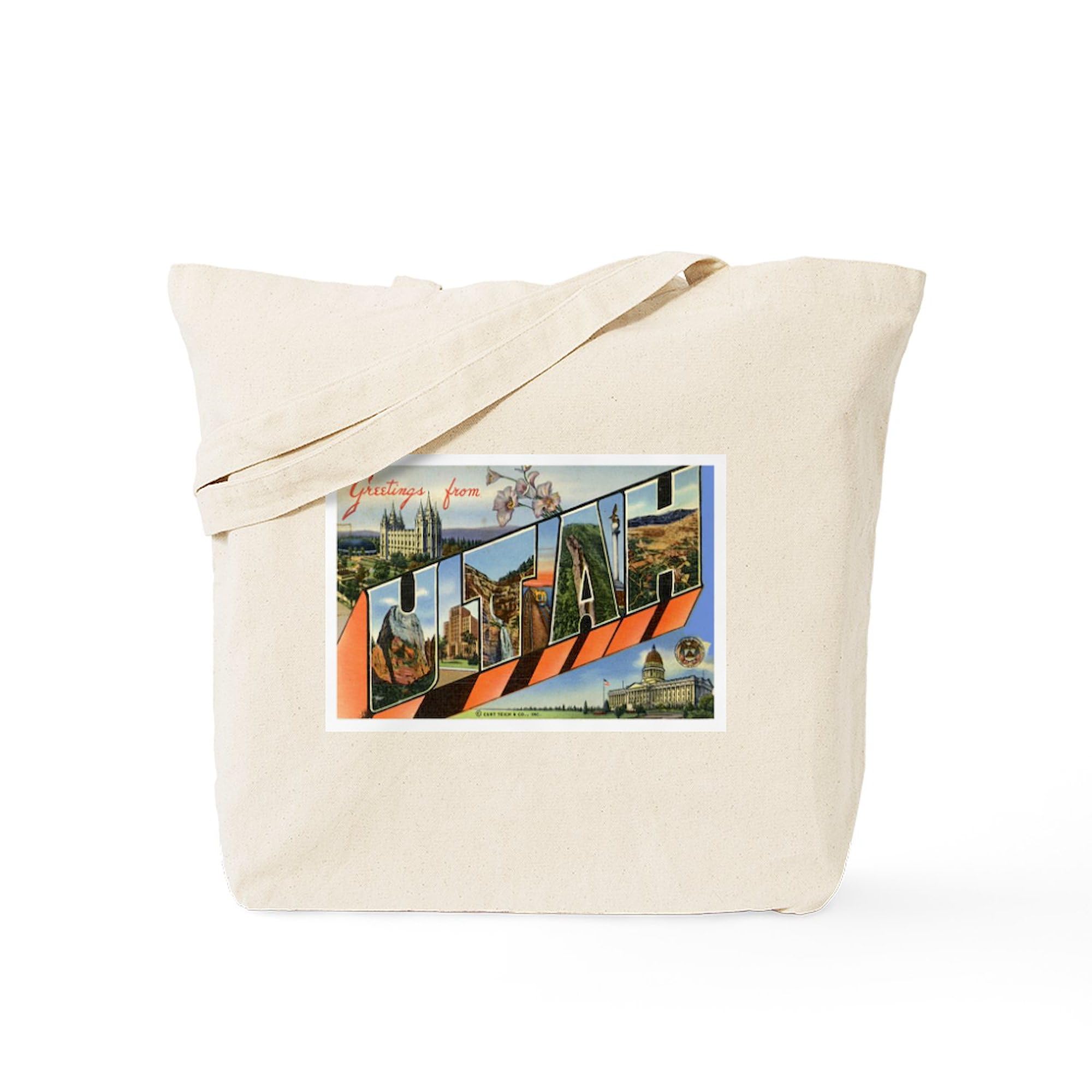 CafePress Utah UT Tote Bag Reusable Natural Beige Canvas Shopping Bag
