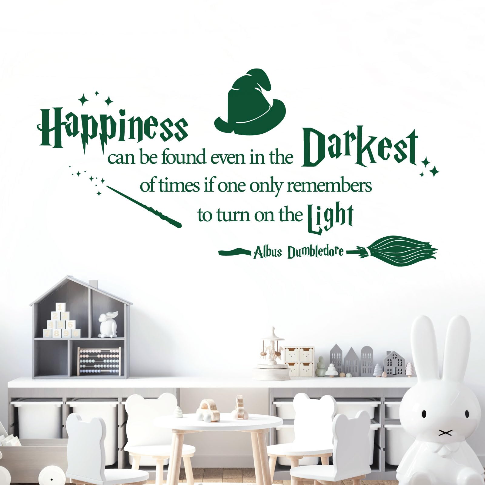 Happiness can be Found Even in the Darkest of Times - Book Quote Decal Wall Sticker [Medium] [Forest]