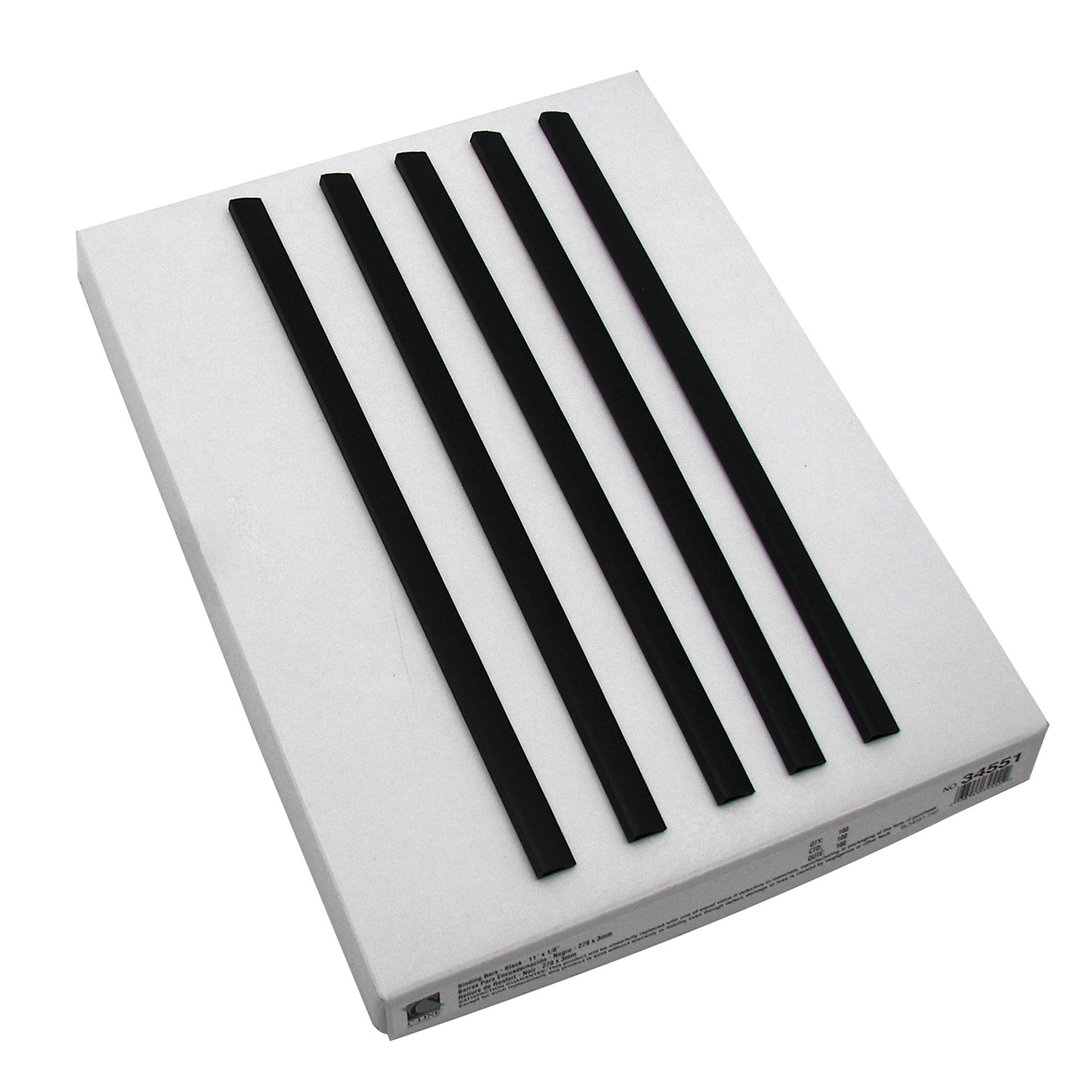 C-Line Slide 'N Grip Binding Bars for Report Covers, 11 x 1/8 Inches, 20-Sheet Capacity, 100 per Box, Black (34551) : Binding Spines : Office Products
