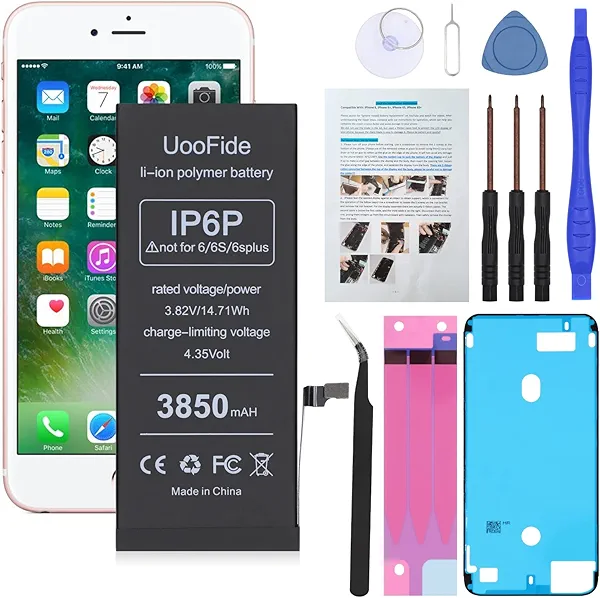 Upgraded High Capacity Battery Compatible with iPhone 6 Plus 5.5-Inches A1522 A1524 A1593 Replacement with Professional Repair Tools Kit