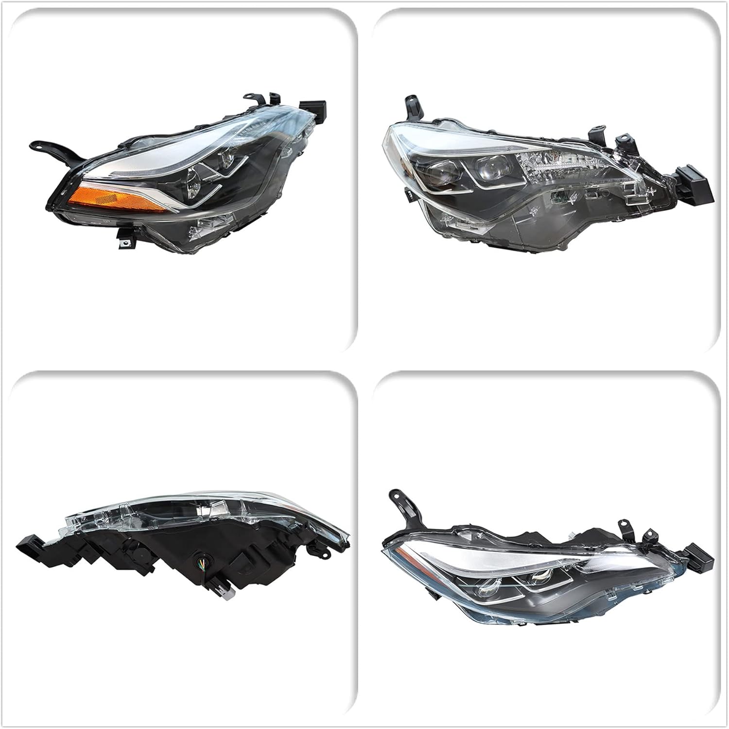 munirater 1-Pack RH Projector Headlight Headlamp Assembly Set Replacement for Corolla SE 2017 2018 2019 Sedan Passenger Side Headlamps