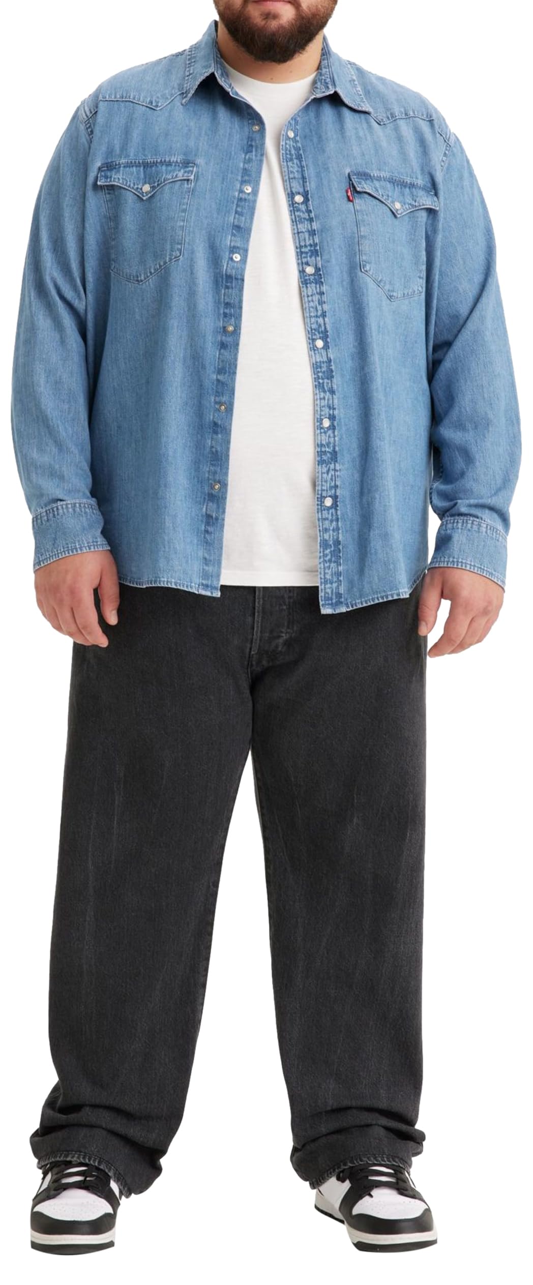 Levi's Men's 501 Original Fit Big & Tall Jeans, Crash Courses, 46W / 34L