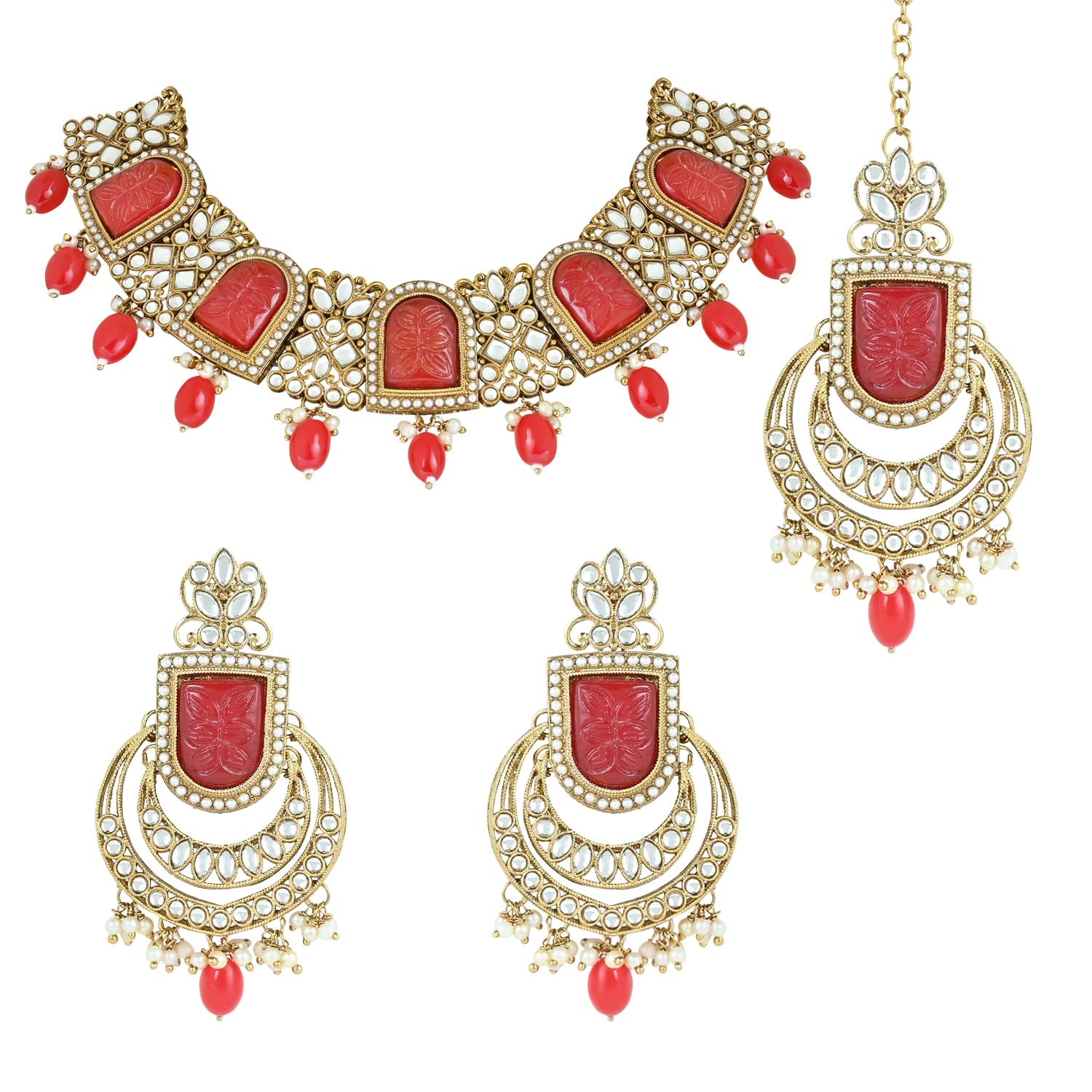 See full amazon price history chart for I Jewels 18k Gold Plated Traditional Pearl Kundan & Stone Studded Jewellery Necklace Set with Maang Tikka for Women (K7234R) I Jewels 18k Gold Plated Traditional Pearl Kundan & Stone Studded Jewellery Necklace Set with Maang Tikka for Women (K7234R) (B0BWJTHQCX) Amazon Price History, Amazon Price Tracker