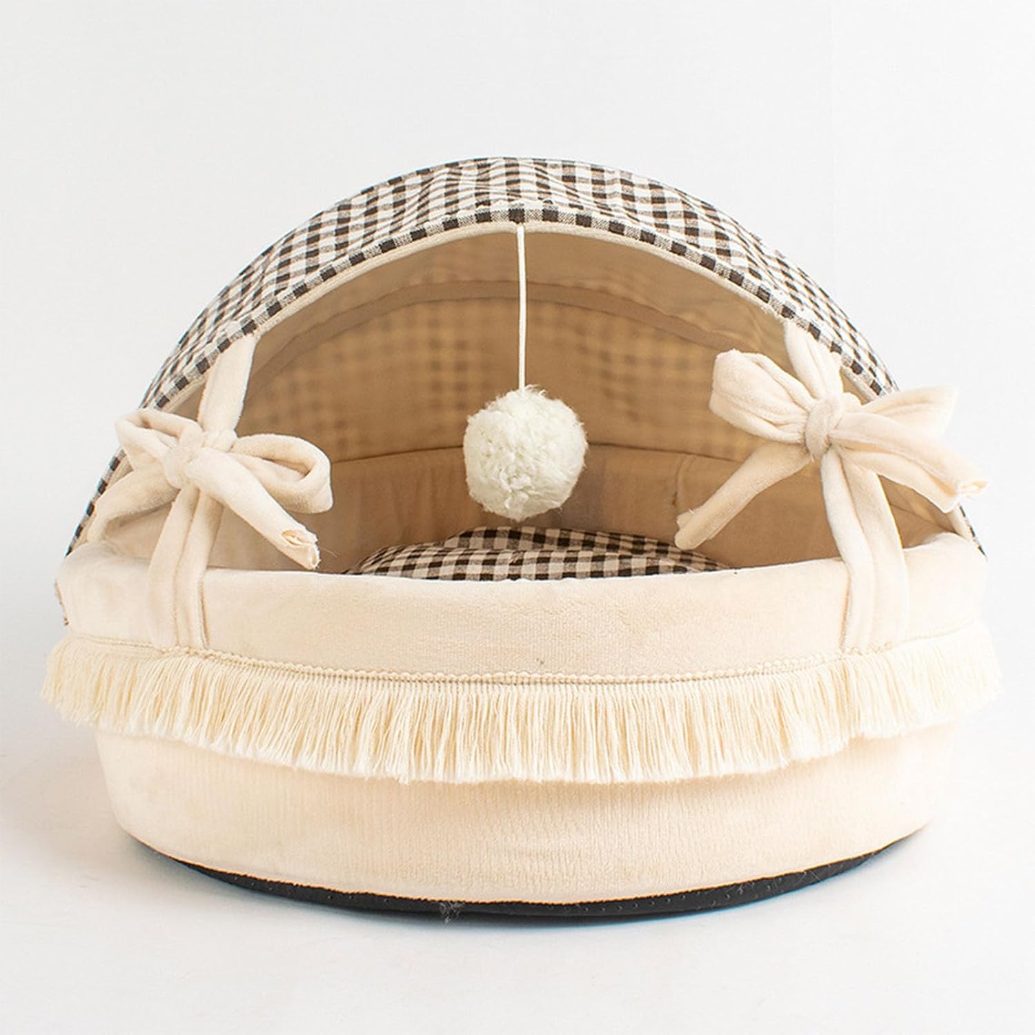 review Cozy Cradle Cat Nest Large Space Semi-Enclosed Dog House Cat Washable Cat House Four Seasons Pet Nest,L(18x23x16)