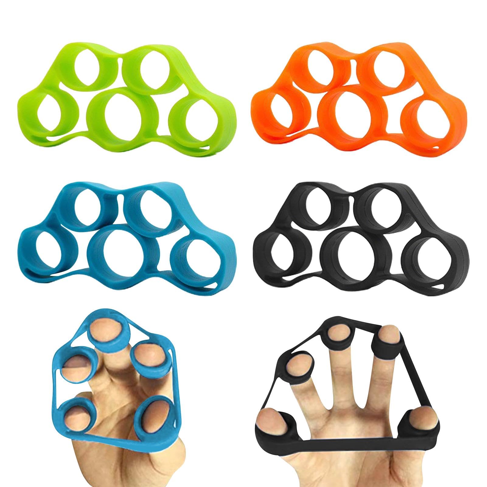 Hand Grip Strengthener Set, 4 Pack Forearm Exerciser Hand Strengthener Finger Extensor Bands for Muscle Training Sports, Stress Relief, Increase Strength, Rock Climbing and Injury Recovery