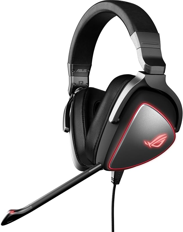 Auriculares para juegos ROG Delta Origin | Micrófono certificado Discord, USB-C, iluminación LED personalizable, compatible con computadora portátil, Nintendo Switch, consolas de juegos, teléfonos inteligentes y dispositivos inteligentes