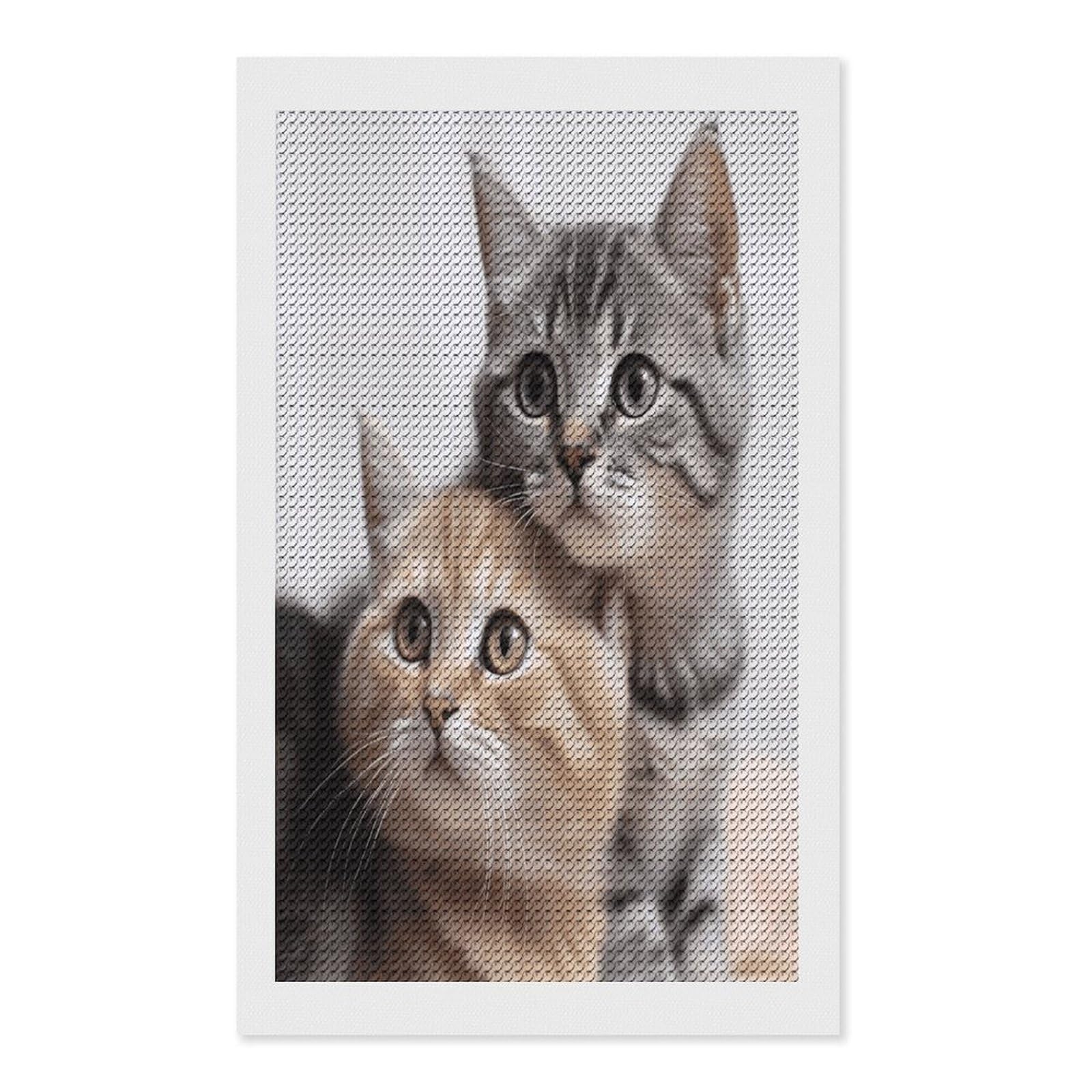 FekiLoot Cats Paint by Numbers Kit for Adults Beginner DIY Diamond Dots Paintings Round Full Drill Diamond Art Kits Picture Diamond Art Painting Kits for Home Decor 12"x20"