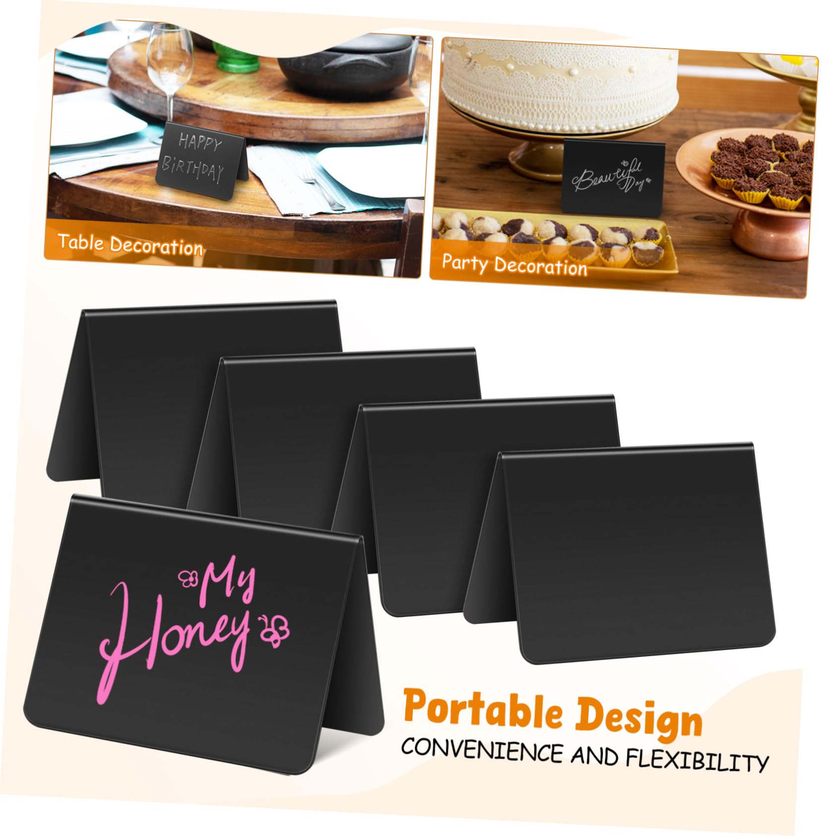Uonlytech 40 Pizarras Pequeñas de Pvc Negras para Buffet Diseño Simple y Forma en V, Ideales para Restaurantes y Fiestas, Resistentes y Abundantes para Señalización de Comida