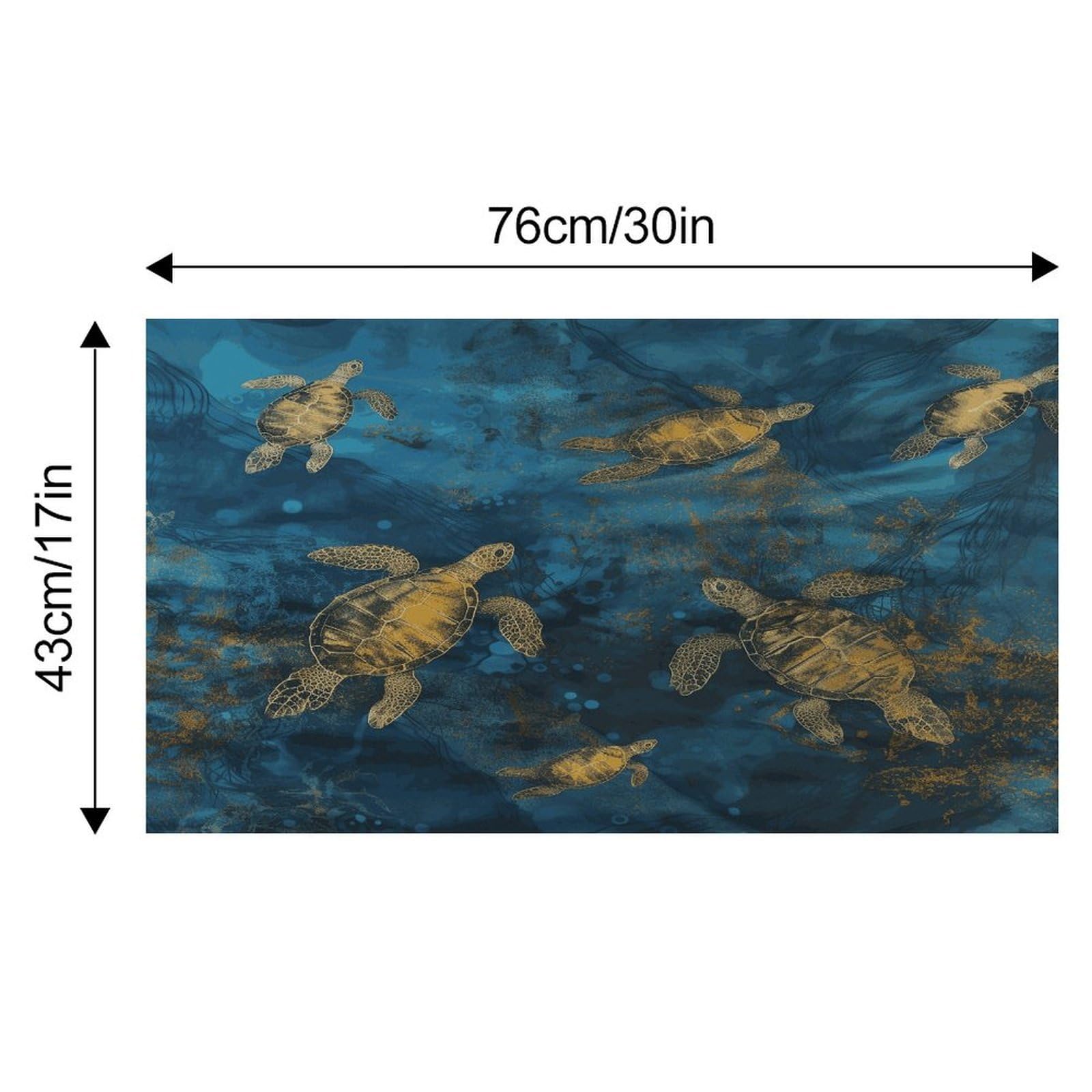 Sea Turtle1 Tapis de nourriture pour chat – Tapis d'alimentation antidérapant pour chien facile à nettoyer pour la nourriture et l'eau, tapis de gamelle pour chien et chat 43,2 x 76,2 cm