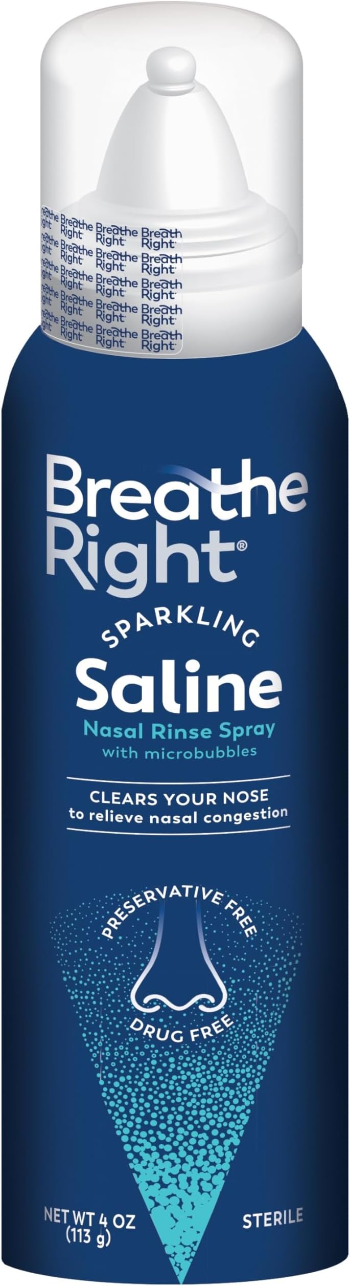 Sparkling Saline Nasal Rinse Spray – Effervescent, Drug-Free Relief from Stuffy Nose Due to Cold or Allergy – A Sparkling Sensation Only Bubbles Can Bring – 1 Can, 4.0 oz