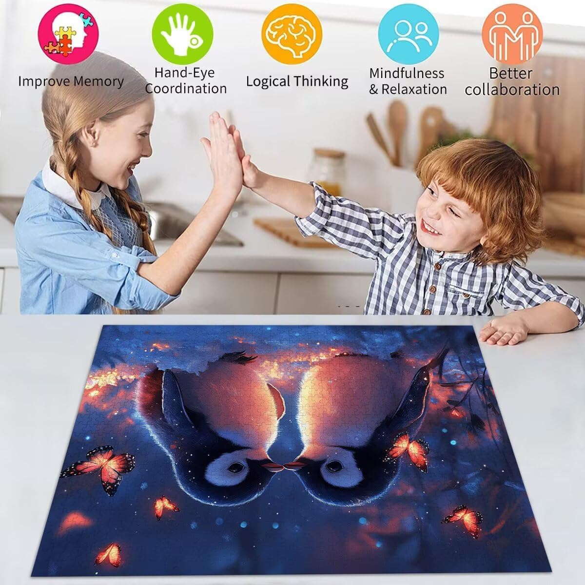 Puzzle Erwachsene 2000 Teile Pinguin Tier Educa Jigsaw für Kinder ab 8 Jahren Mädchen Jungen, Erwachsene Impossible Klassische Puzzles Schwer, Anspruchsvoll Spielspaß, Als Geschenke 70x99cm t-860