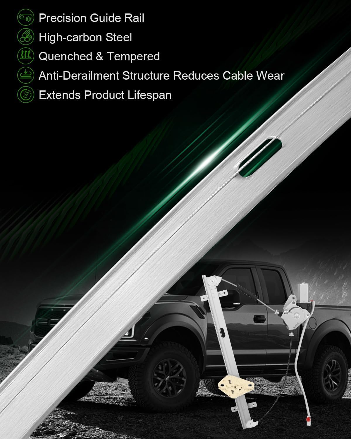 741-303 Front Right Passenger Side Power Window Regulator with Motor for:-Honda CRV 2002 2003 2004 2005 2006, 2 Pins OE# 72210-S9A-A02, 72210-S9A-A03, HO1351111, 660113, 125-58968R