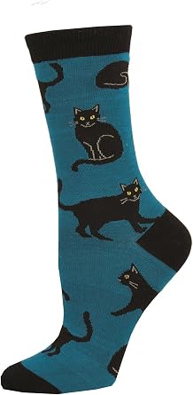 Womens Black Cat Bamboo Socks