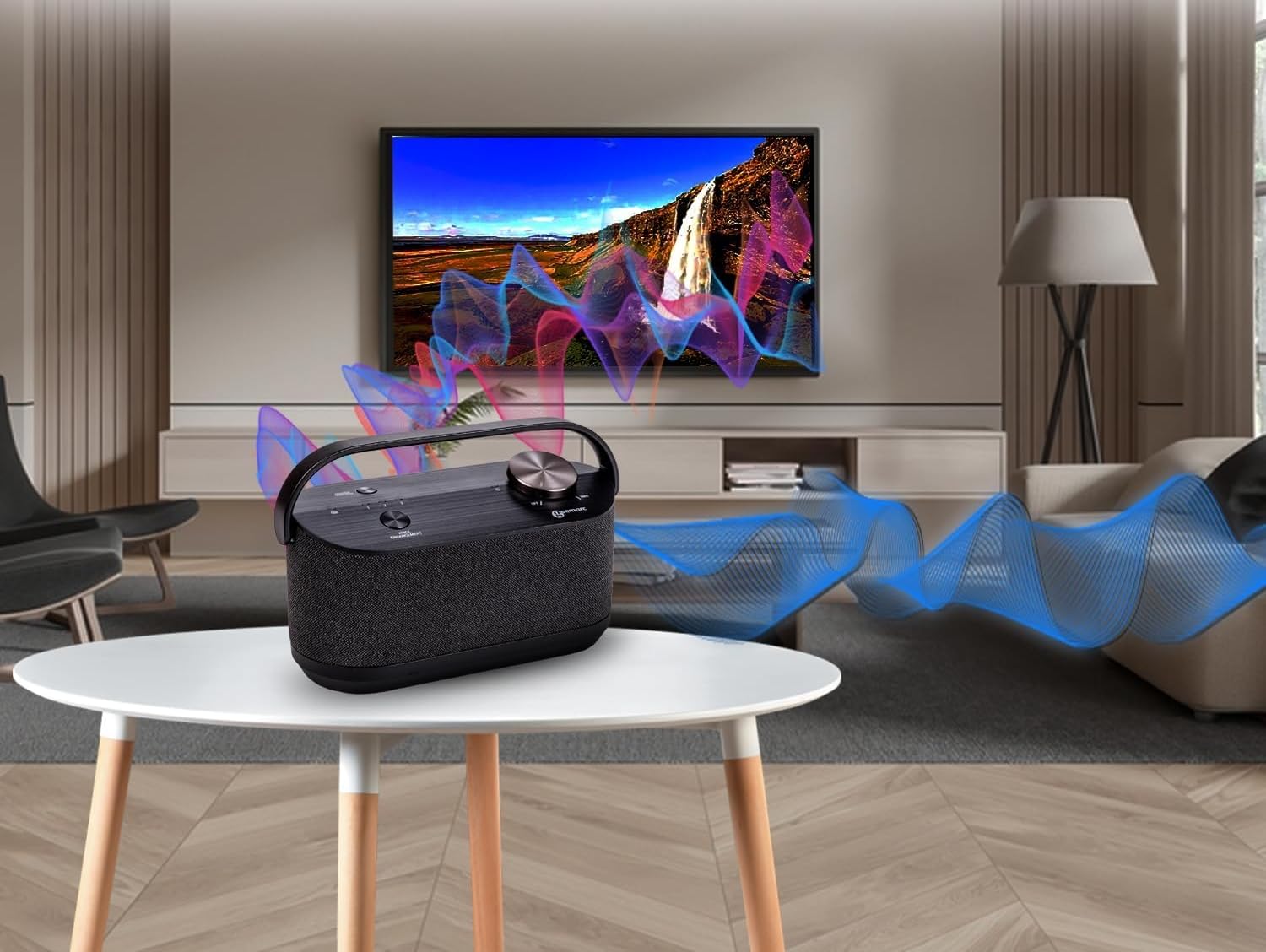 Sonariya Altoparlante TV wireless di nuova generazione con cancellazione attiva del rumore basata sull'intelligenza artificiale e tre modalità per migliorare il suono – Dialogo cristallino