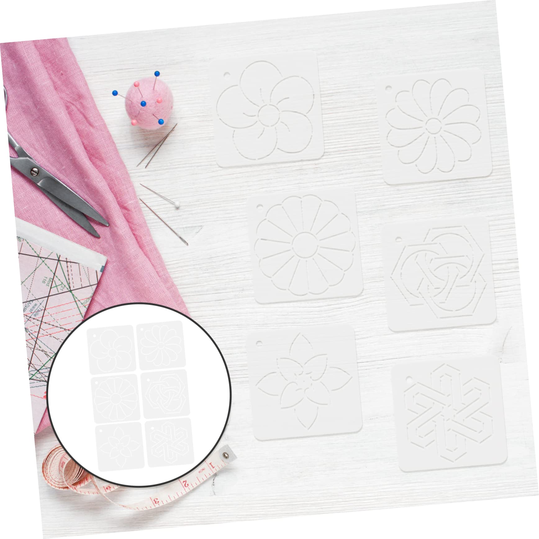 NUOBESTY 12piezas Plantillas De Acolchado De Acrílico Para Costura y Bordado Para Manualidades Herramientas De Patchwork y Sashiko Para Aficionados y Profesionales