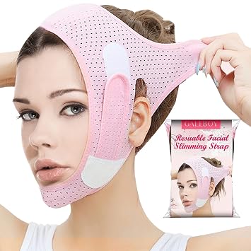 Adjustable Double Chin Strap Face Wrap for Jawline Support, Soft Breathable Reusable Face Band for Daily Facial Care, Comfort Fit for Women and Men