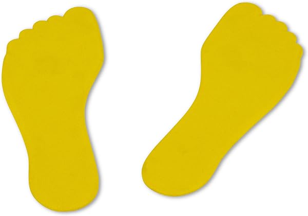 Paire de marquages au sol – en forme de pied – jaune - vert - lilas - orange - rouge - bleu - 3