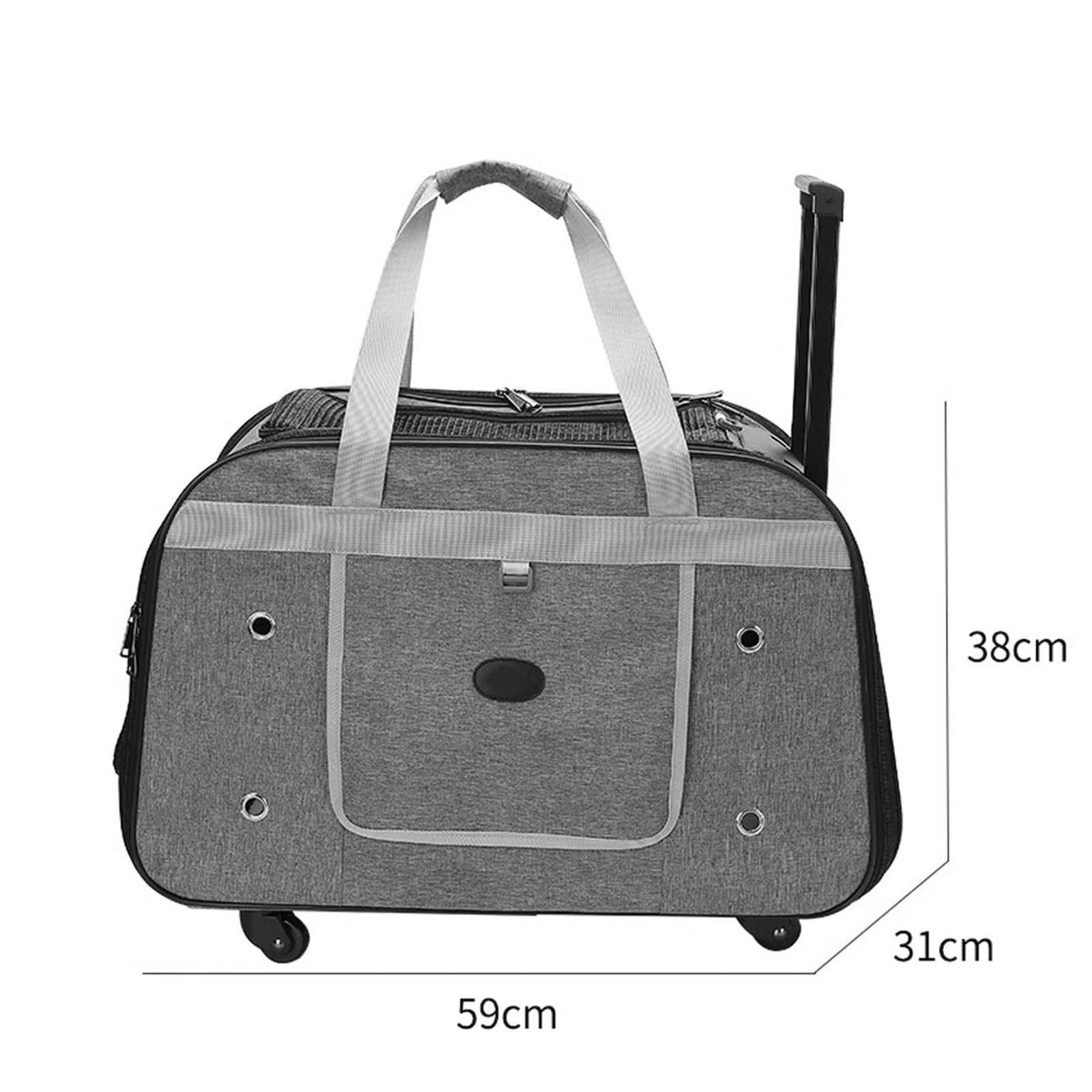 Mochila de Viaje para Mascotas con Asa Telescópica, Transportador de Viaje para Mascotas con Ruedas, Mochila para Gatos y Perros Pequeños de Viaje