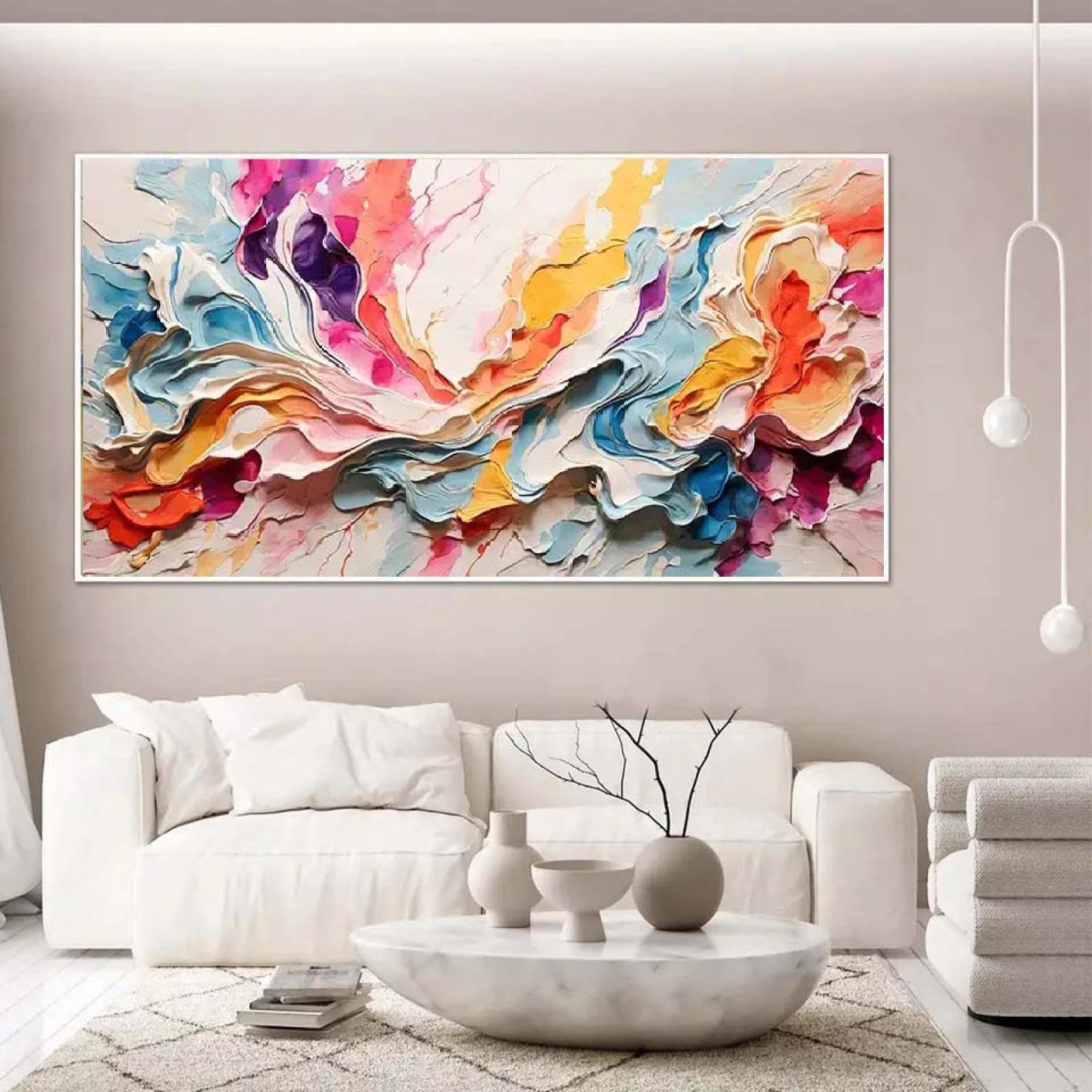 Leinwand Bilder Abstrakt Bunt Kunst Poster 200x100 cm Modern Leinwandbild Groß XXL Wohnzimmer Schlafzimmer Wandbild Kunstdruck Wandbilder Canvas Desing Wand Bild auf Leinwand Ohne Rahmen