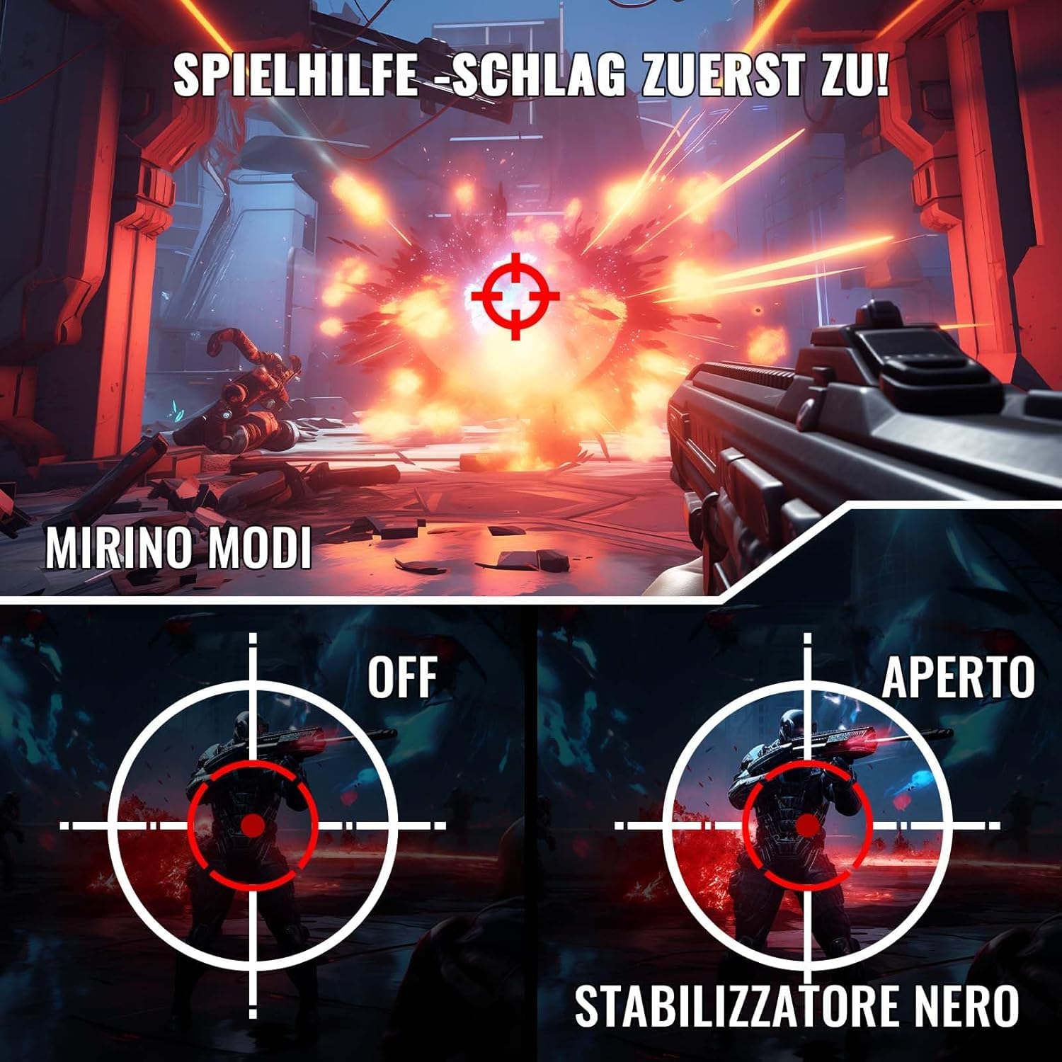 Minifire MFG24F4L Monitor Gaming 24 Pollici 180Hz, Full HD (1920x1080), PC Schermo IPS, 1ms, FreeSync, HDMI 1.4, DisplayPort 1.2, sRGB 110%, 300Nits, VESA, Inclinazione Regolabile, Eye Care