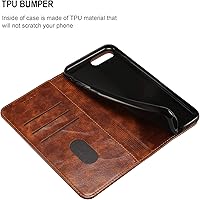 Vista 5 de Sinianl Funda de cuero tipo cartera con tapa de material TPU para iPhone Xs Max/XR/XS/X/8/8 Plus/7/7 Plus/6/6 Plus, Marrón