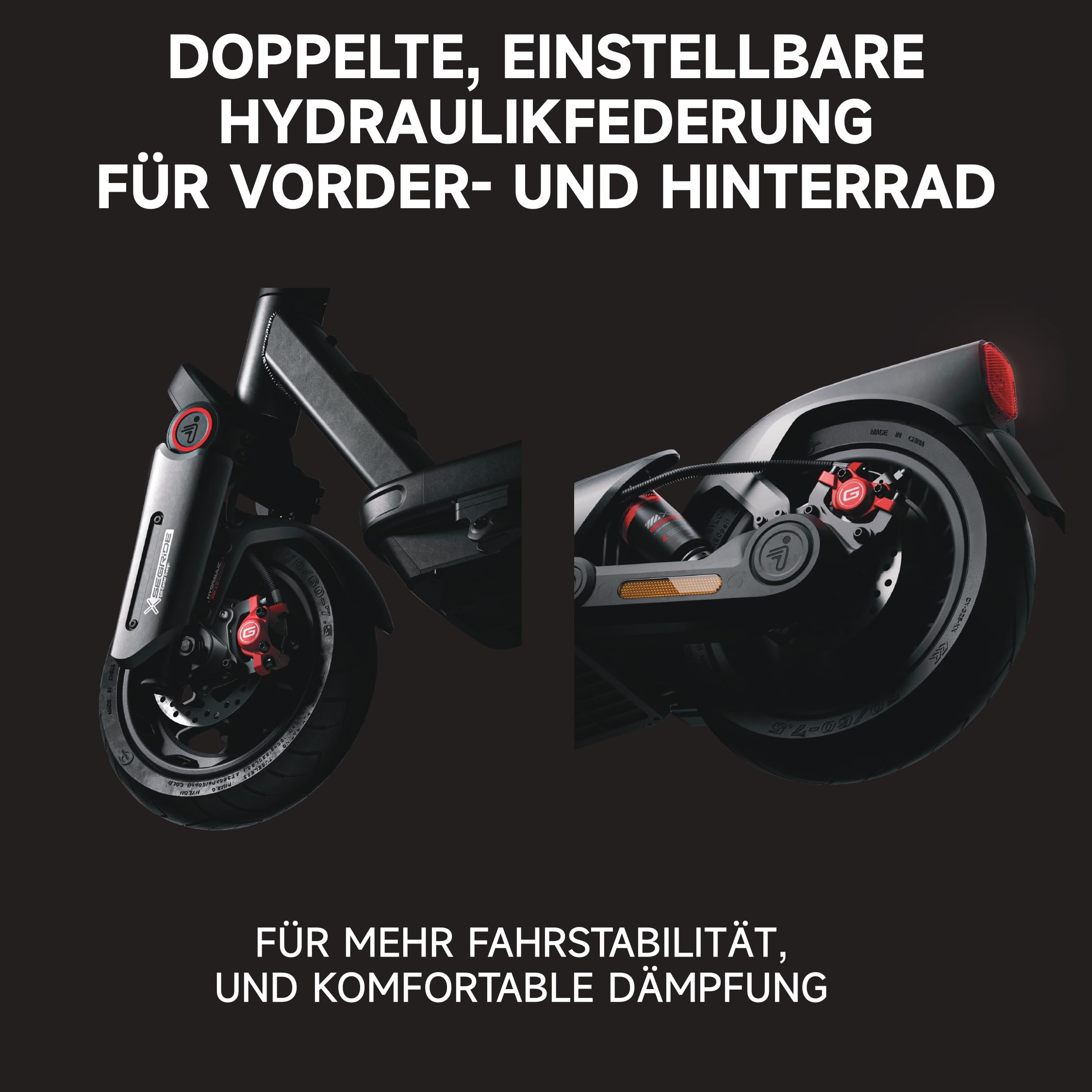 Segway-Ninebot MAX G3 D, E-Scooter mit Deutscher Straßenzulassung, 80 km Eco Modus Reichweite, 75km im Sport Modus, doppelte hydraulische Federung, 130 kg Tragkraft, Smart Display, 3,5 h Ladezeit