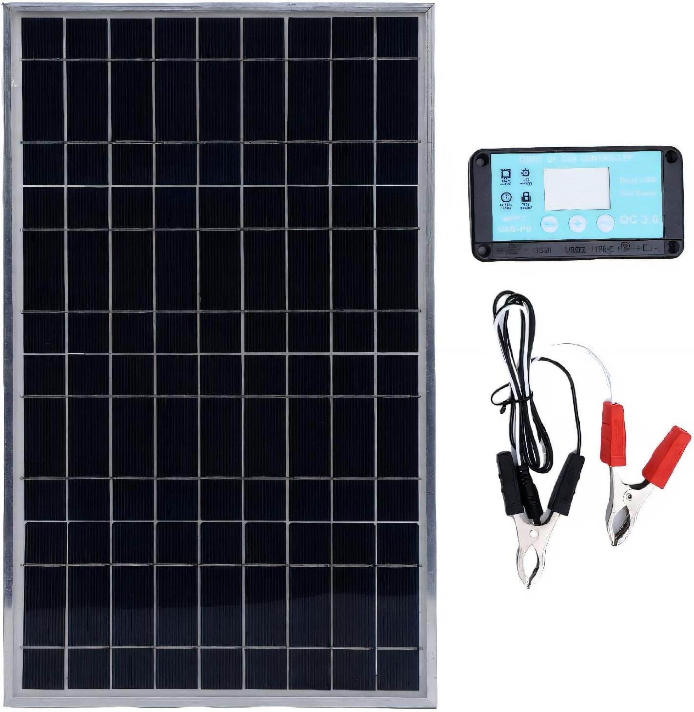 100 Watts Solar Panel Kit, 12V Solar Battery Charger, RV Boats Battery Marine Home Outdoor Off Grid System for Car RV Boat Marine Trailer Automotive
