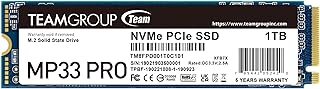 TEAMGROUP MP33 PRO 1TB SLC Cache 3D NAND TLC NVMe 1.3 PCIe Gen3x4 M.2 2280 Internal Solid State Drive SSD (Read Speed up to 2100MB/s) TBW>600TB Compatible with Laptop & PC Desktop TM8FPD001T0C101