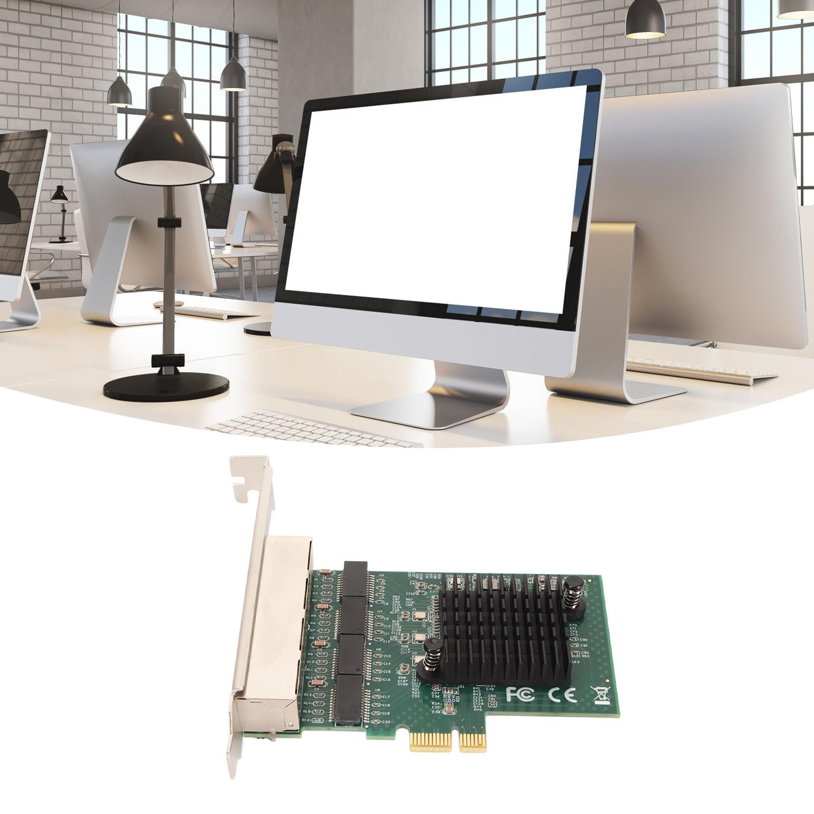 4 Port Gigabit Ethernet PCIe X1 Network Interface Card for Low