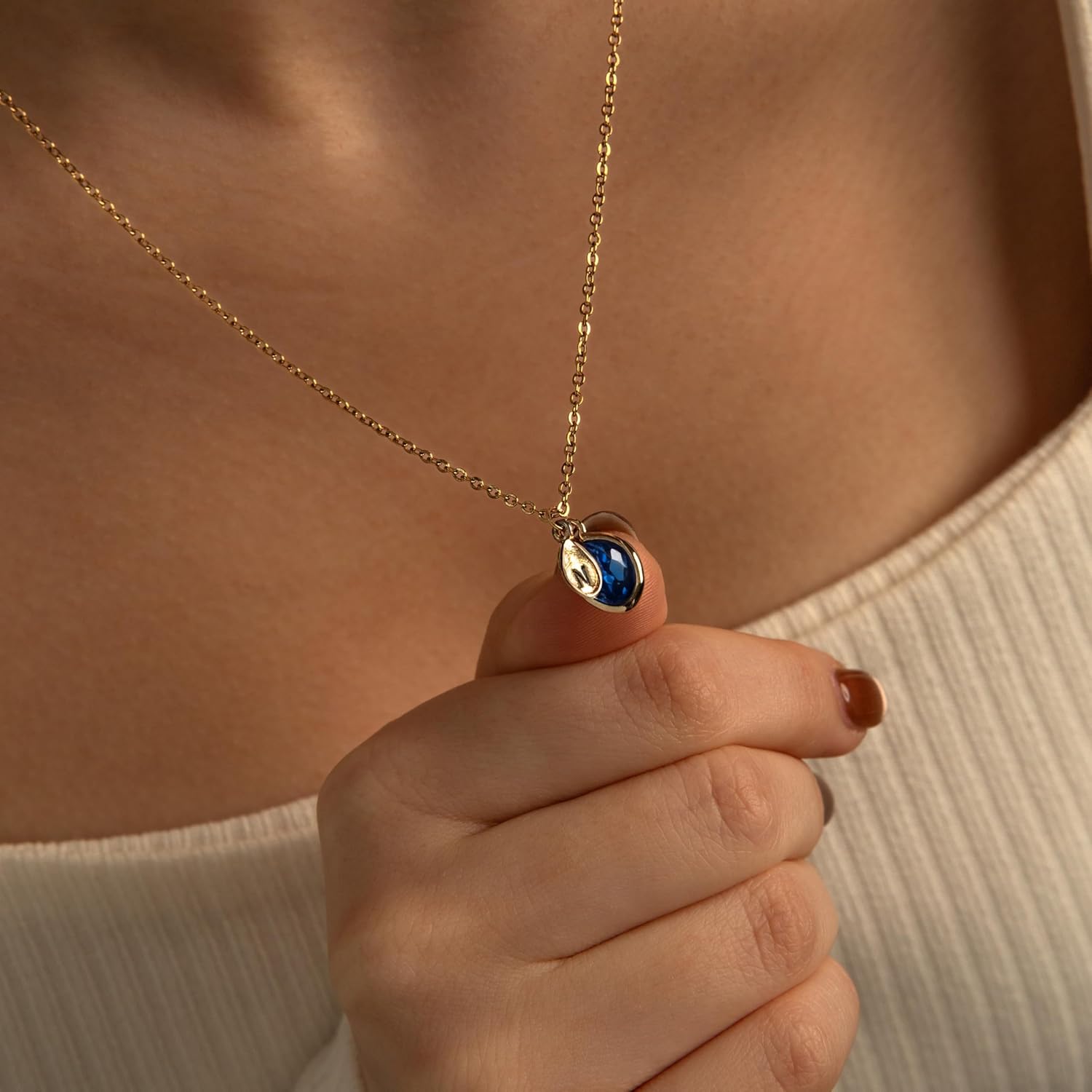 Birthstone Necklace for Grandma , Initial Necklaces for Women Personalized Jewelry for Women Birthstone Necklace, Grandkids Name Mothers Day Gifts for Mom Necklace Family, Unique – BSON-L-D - Image 5