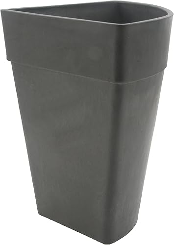 Miniatura 2 de PSW Pot Collection - Maceta triangular de esquina para plantas y jardines de interior y exterior, 13.5 x 17.5 pulgadas, carbón oscuro