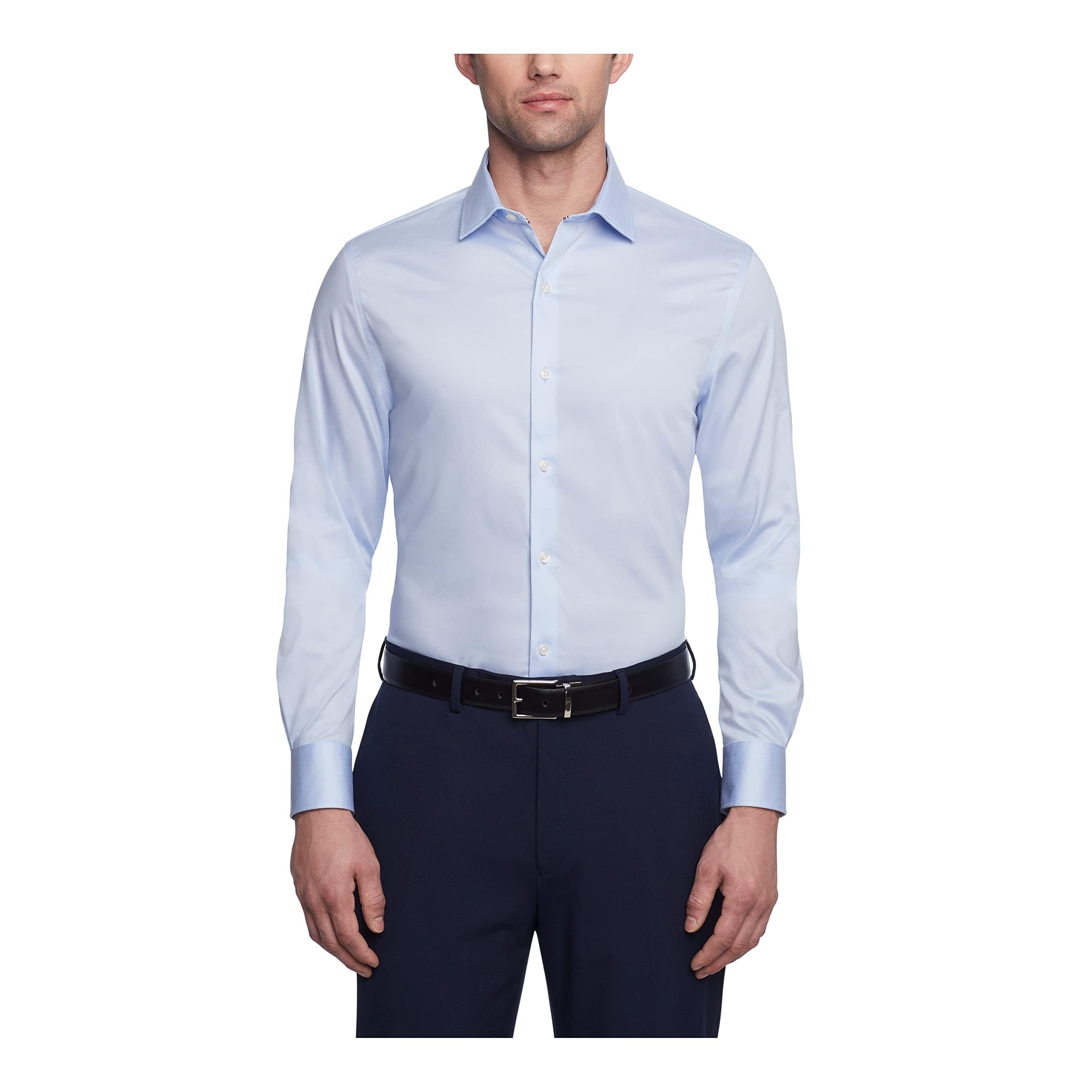 Tommy Hilfiger Adaptive Men's Dress Shirt Slim Fit Stretch Twill