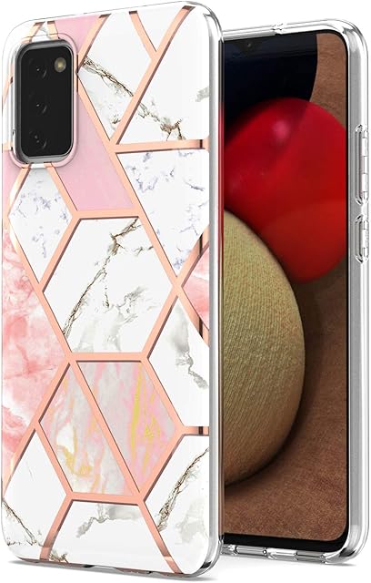 Oppo A16 Case Marble, Oppo A16S Phone Case Shockproof Ultra Silm Back Cases for Girls Women with TPU Bumper Silicone Protective Cover Cases for Oppo A16 / A16S Case, Pink & White