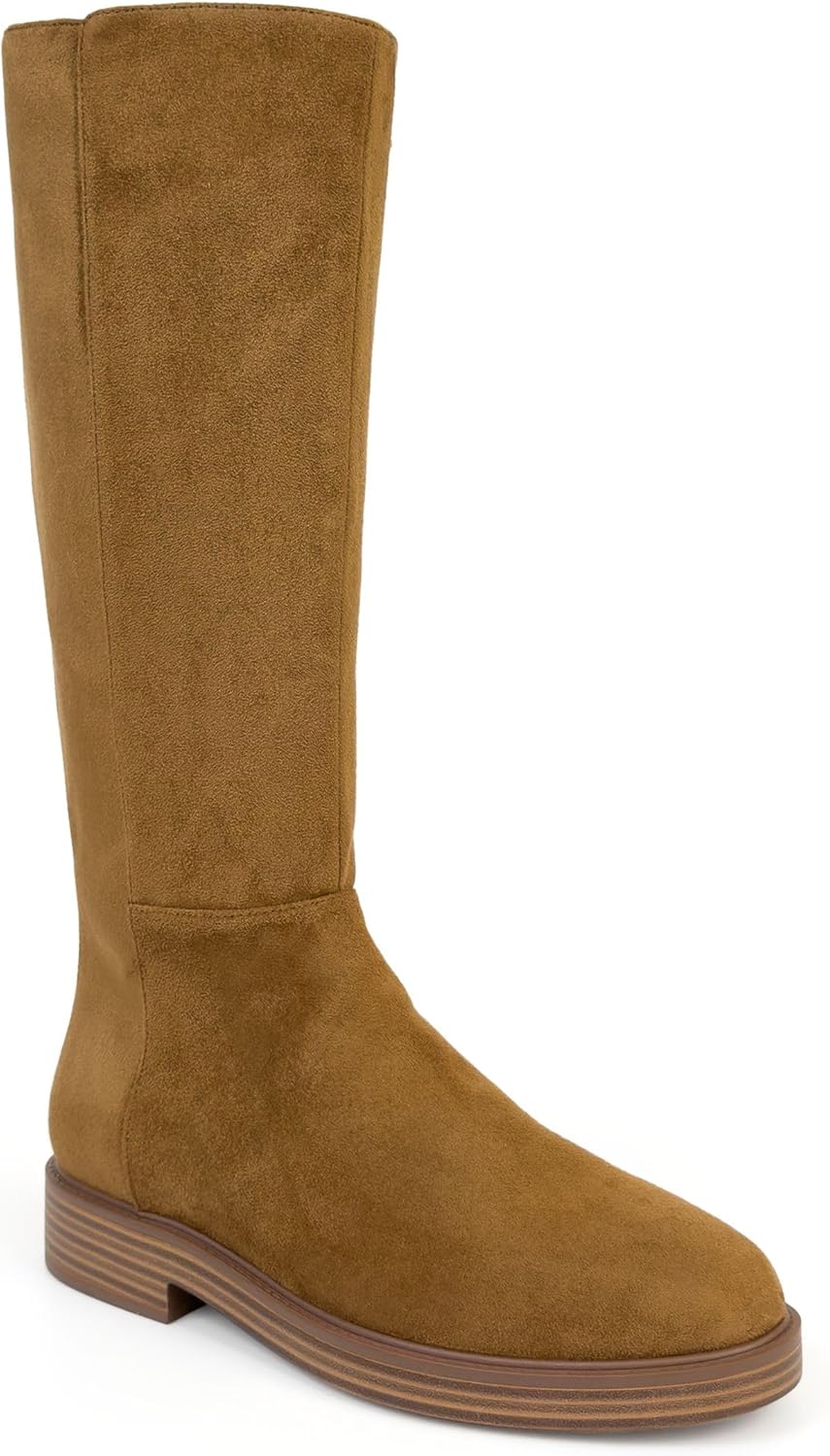 Aerosoles Women's PRUE Knee High Boot, Tobacco Faux Suede/Faux Shearling, 7M - Image 2