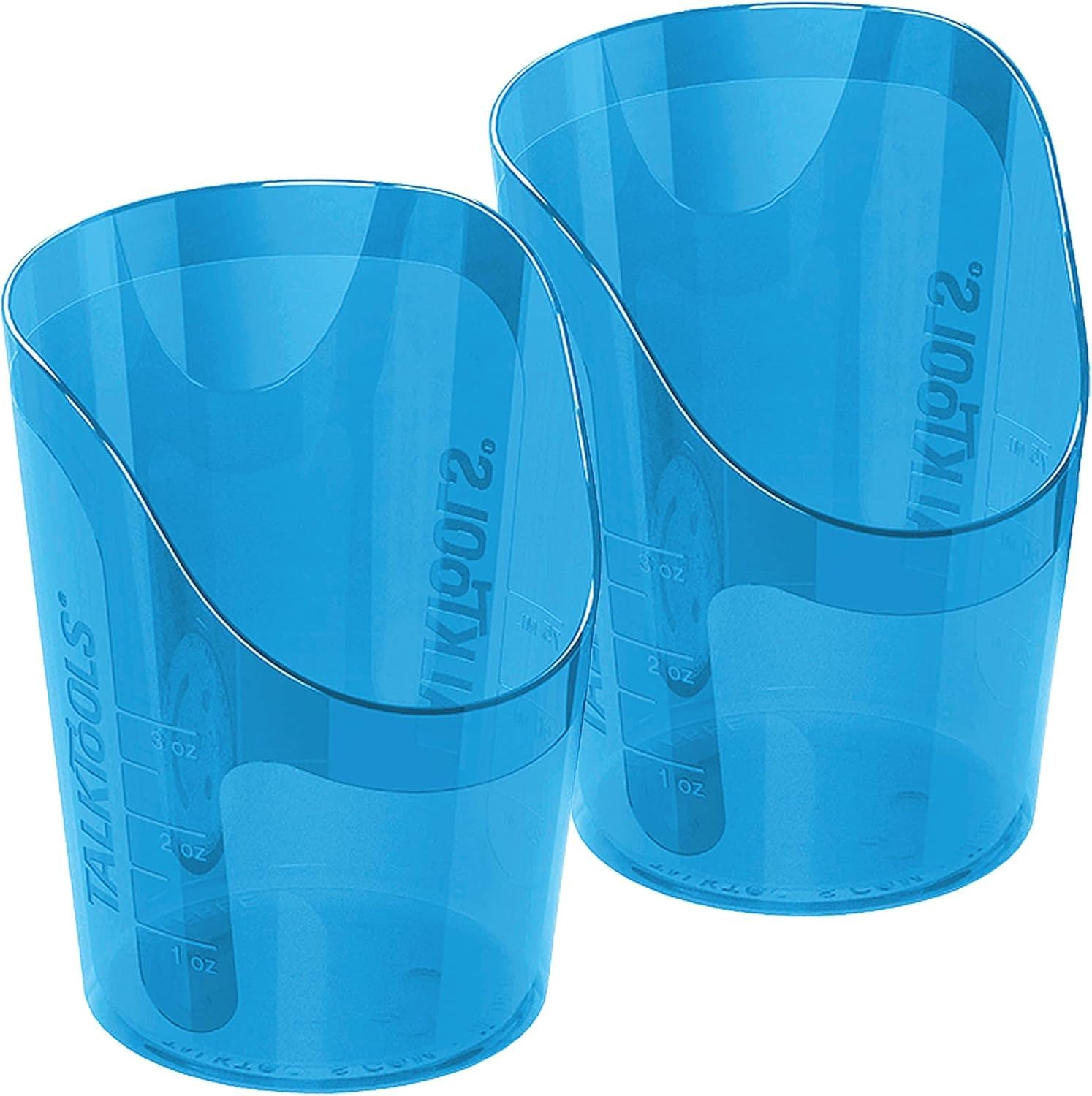 TalkTools Cut Out Cups – Motor and Coordination Support | Drinking Glass for Stable and Fixed Position | Special Drinking and Therapy Training Cup | Easy to Grip and Sipping | 3 oz Blue (2 Pk)