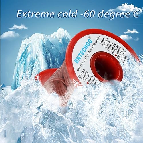 Vista 20 de Bntechgo 18 alambres de silicona suave y flexible, silicona resistente a altas temperaturas, altamente eficiente 18 AWG calibre, 150 hilos
