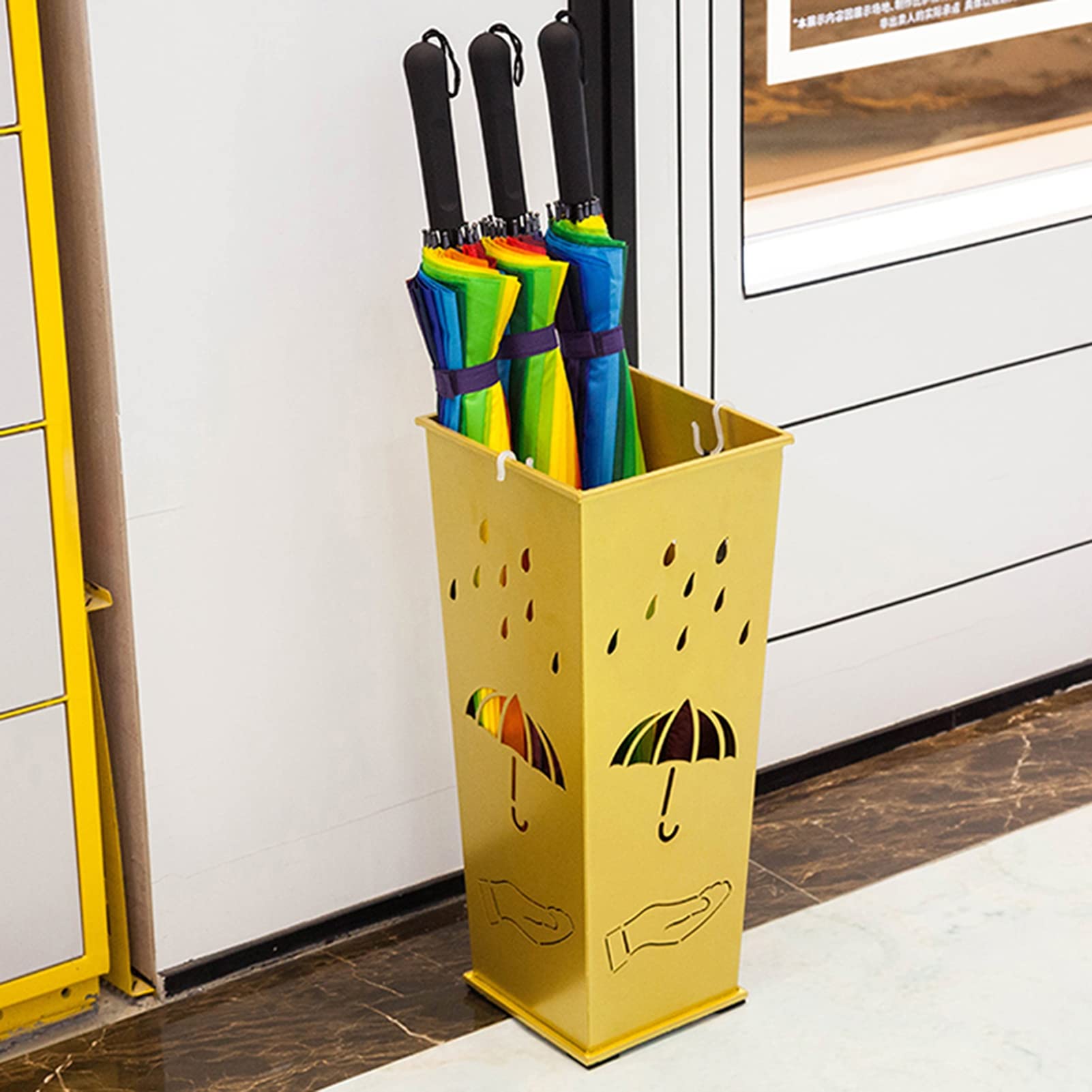 Porte-parapluie de porte de café côté rue LUNEZY pour cannes et tapis de yoga